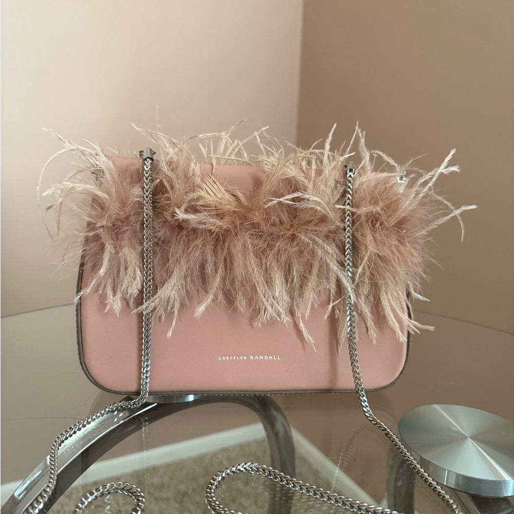 Loeffler Randall Pink Feathered Crossbody Bag